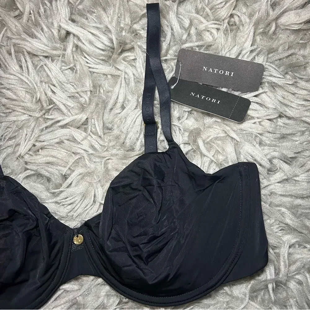 NEW Natori Pure Luxe Balconette black bra size 36D - Picture 5 of 8